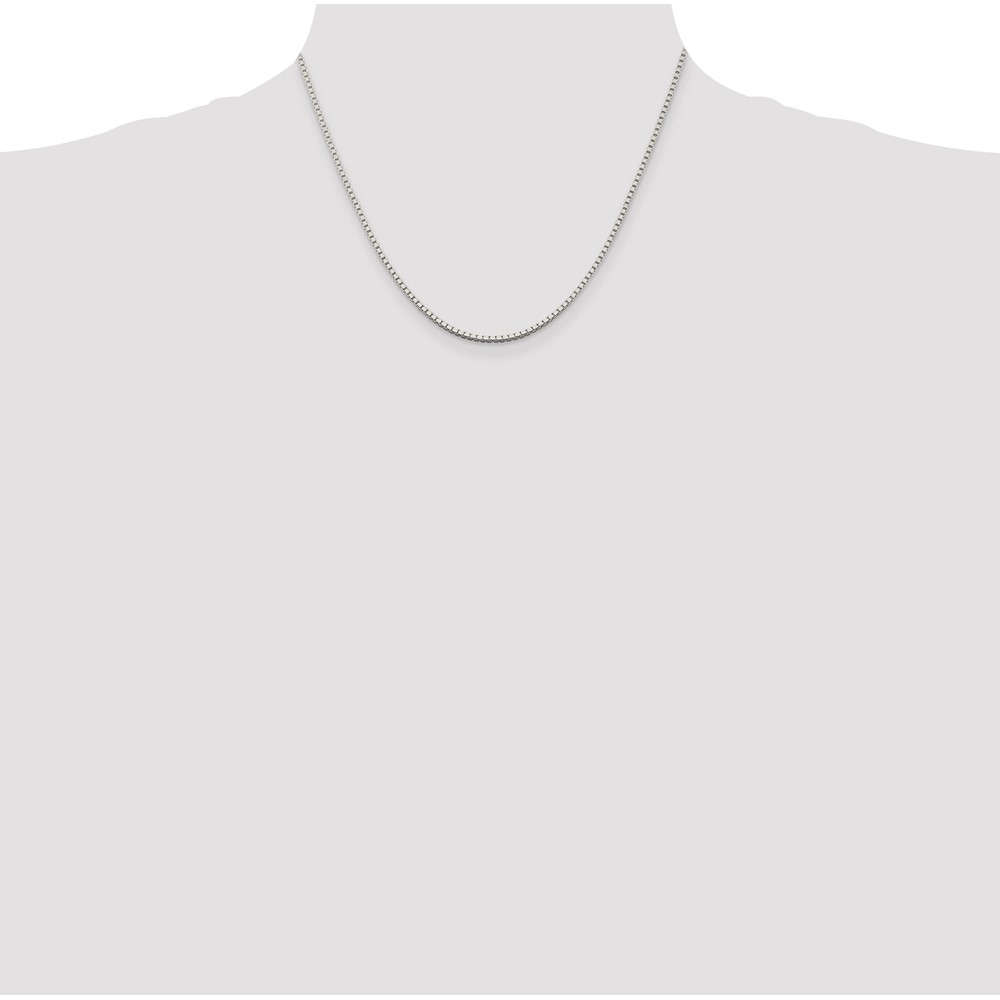 Sterling Silver Rhodium-plated 1.75mm Box Chain (QBX035R-18)
