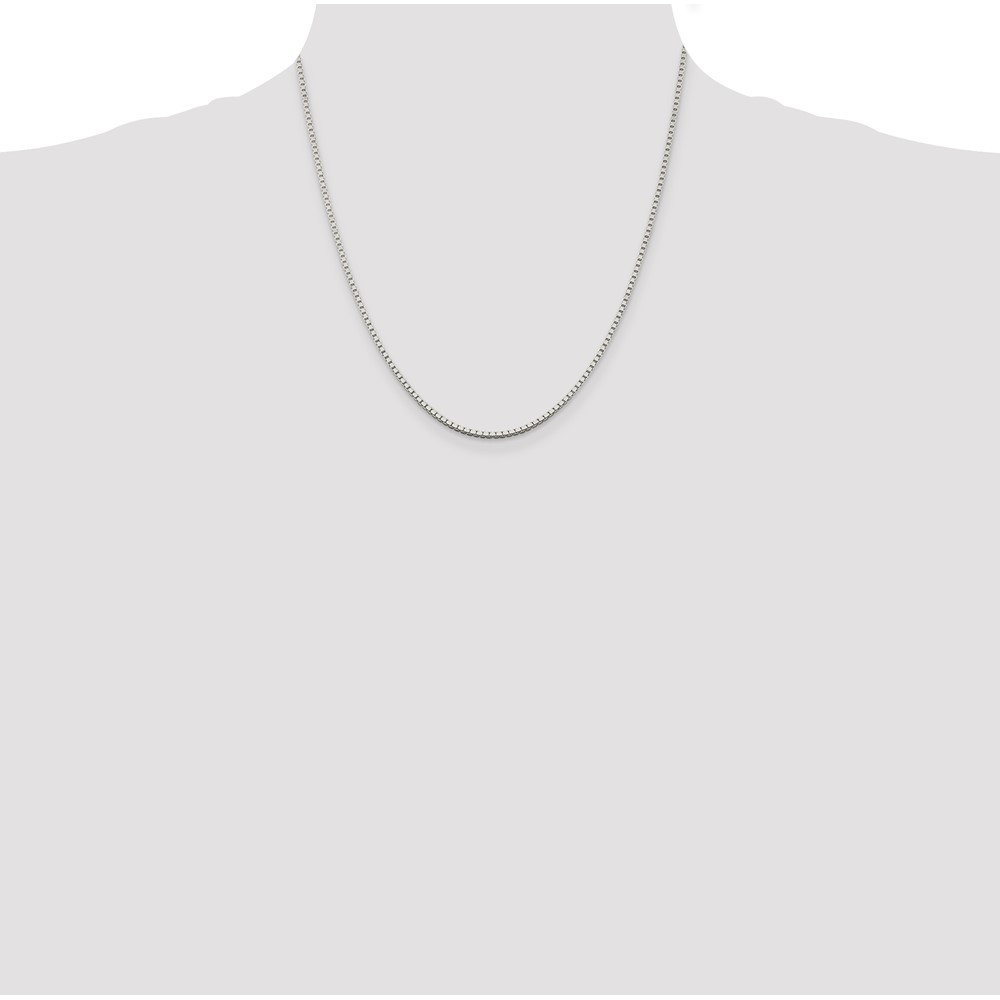 Sterling Silver Rhodium-plated 1.75mm Box Chain (QBX035R-20)