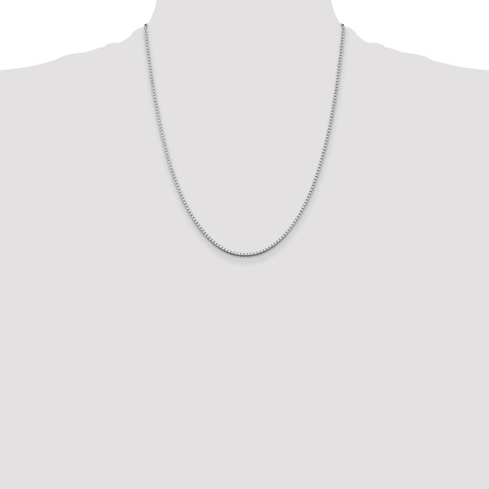 Sterling Silver Rhodium-plated 1.75mm Box Chain (QBX035R-22)