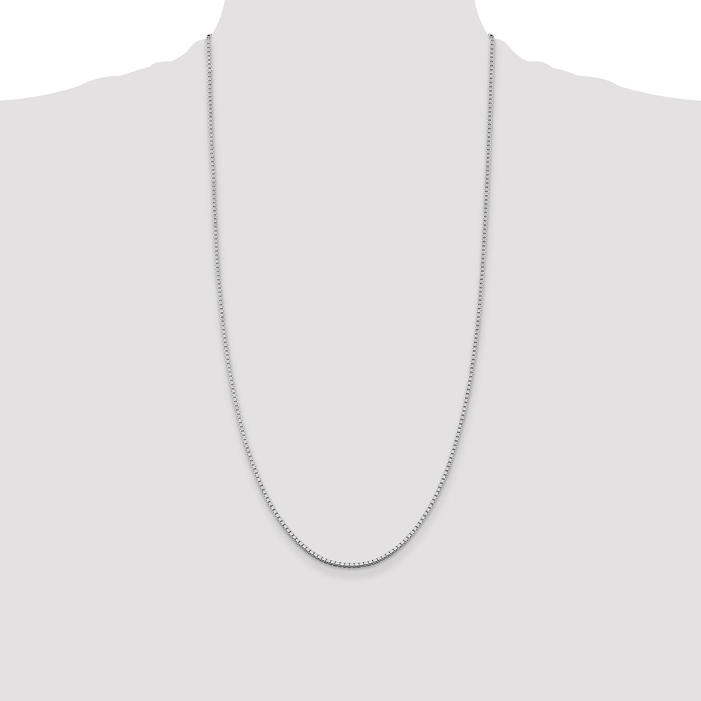 Sterling Silver Rhodium-plated 1.75mm Box Chain (QBX035R-28)