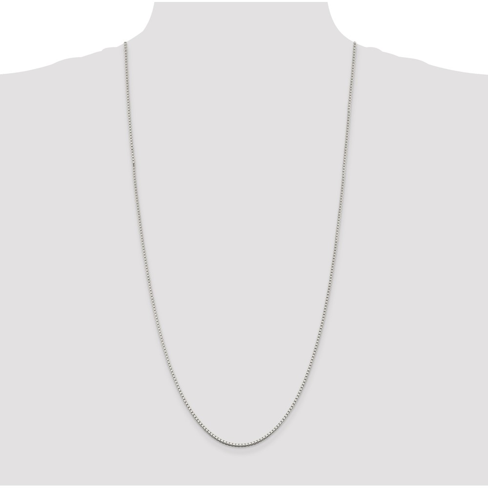 Sterling Silver Rhodium-plated 1.75mm Box Chain (QBX035R-30)