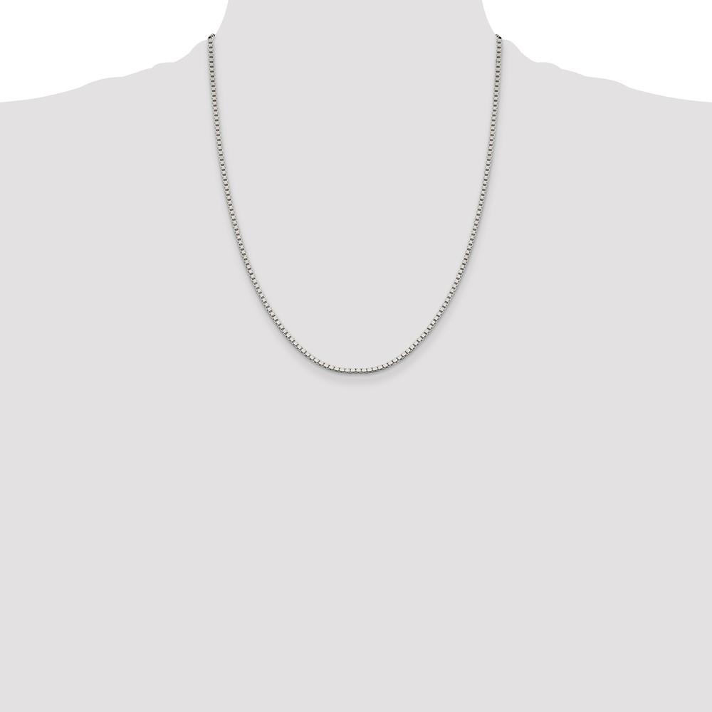 Sterling Silver 1.9mm Box Chain w/4in ext. (QBX037E-22)