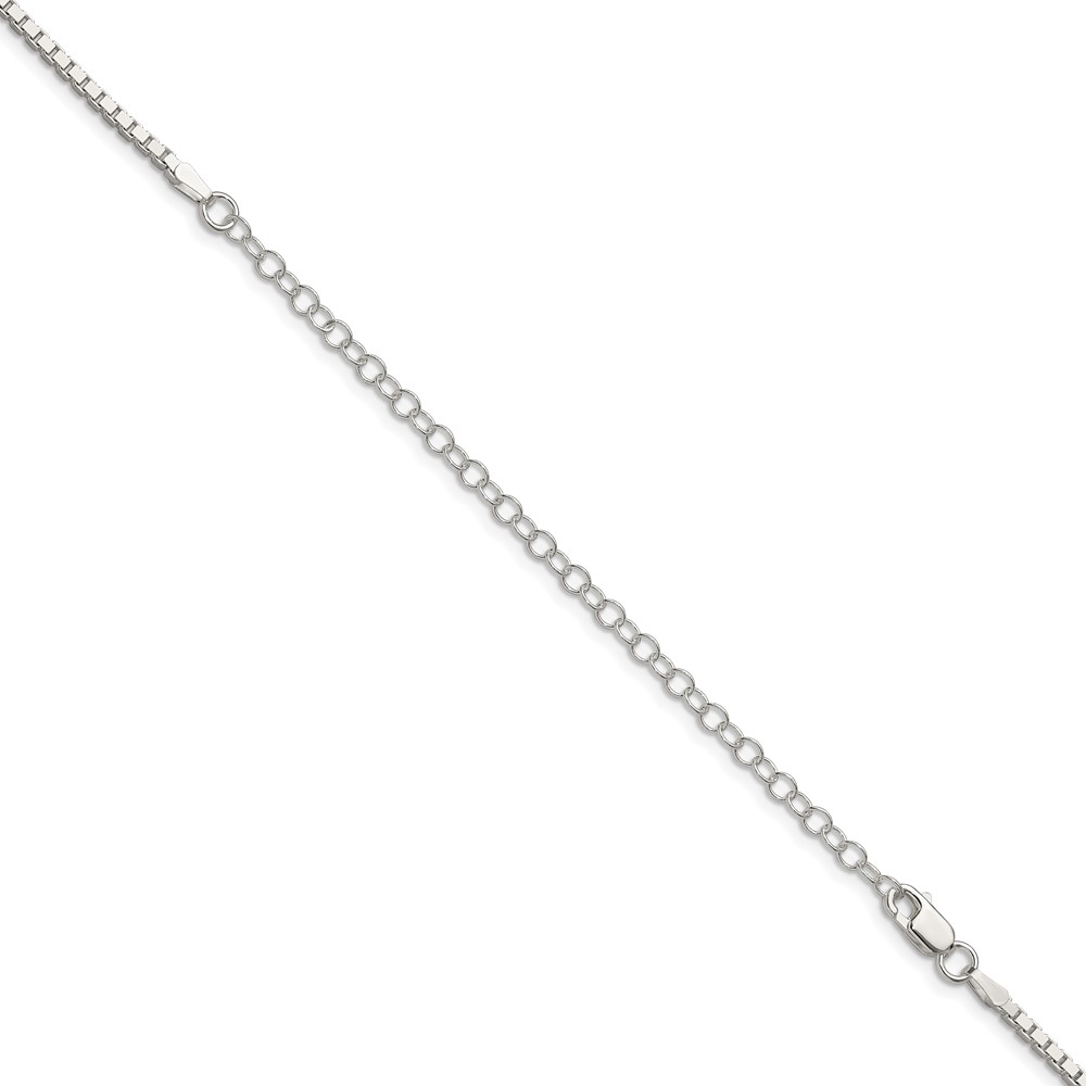 Sterling Silver 1.9mm Box Chain w/4in ext. (QBX037E-22)
