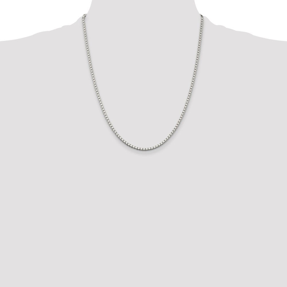 Sterling Silver 2.5mm Box Chain (QBX050-22)