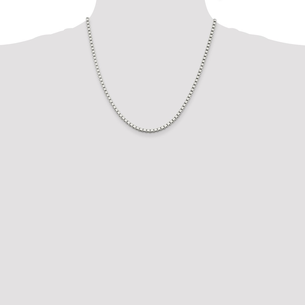 Sterling Silver 3mm Box Chain (QBX057-20)