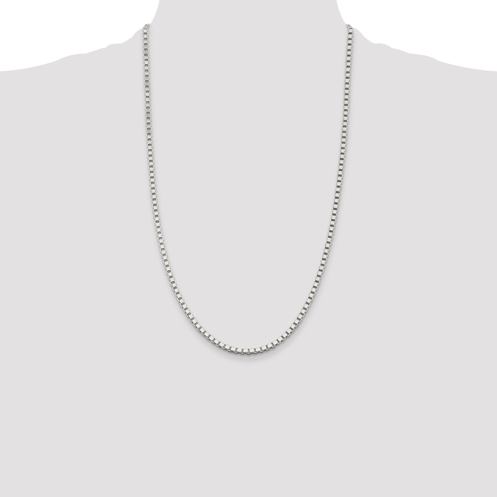 Sterling Silver 3mm Box Chain (QBX057-26)