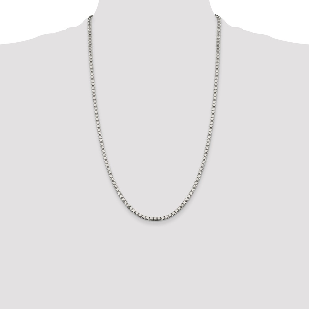 Sterling Silver 3.25mm Box Chain (QBX060-26)