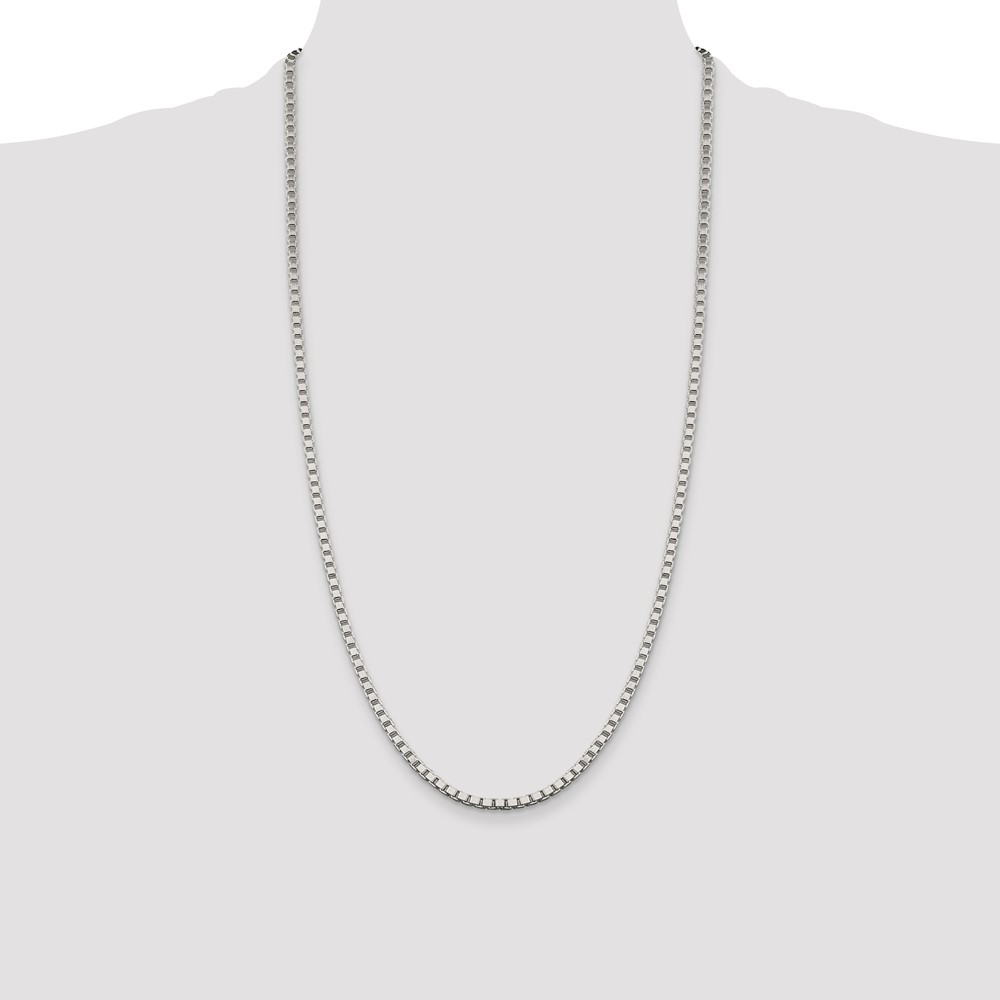 Sterling Silver 3.25mm Box Chain (QBX060-28)