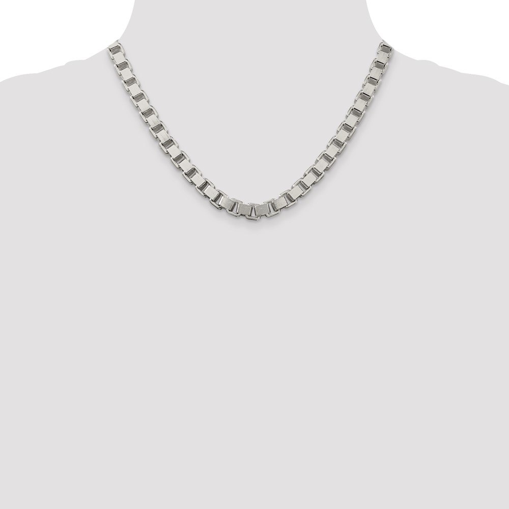 Sterling Silver 7mm Box Chain (QBX120-18)