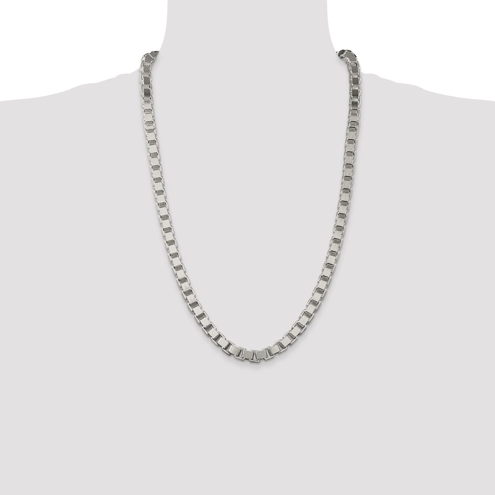 Sterling Silver 7mm Box Chain (QBX120-26)