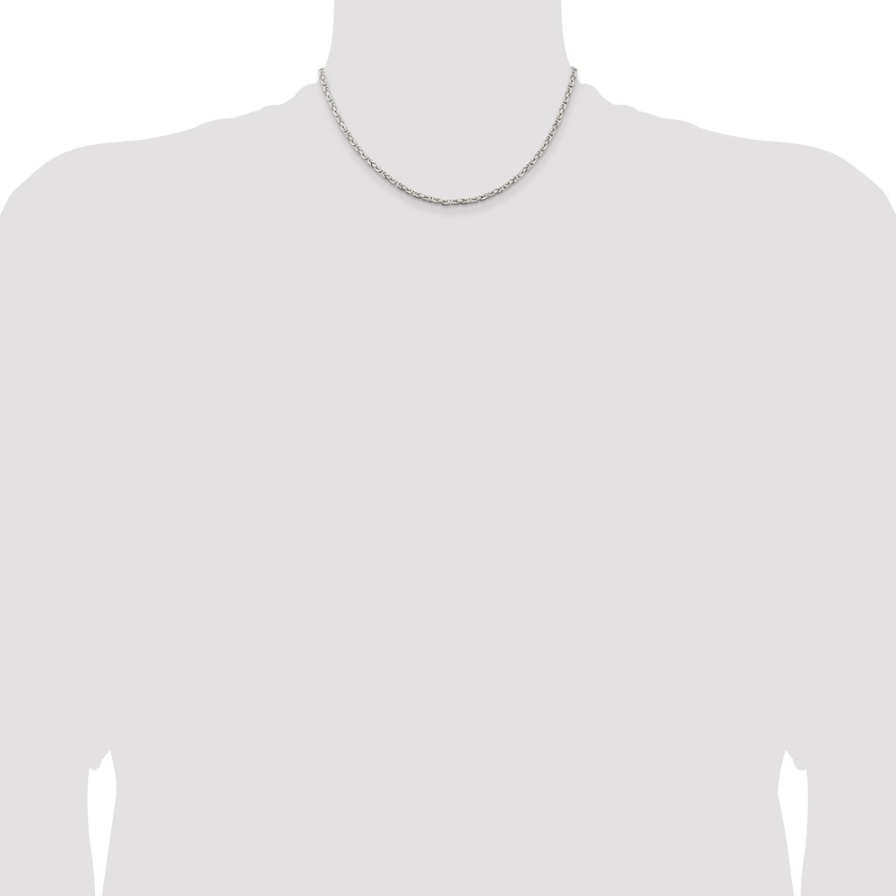 Sterling Silver 2.5mm Byzantine Chain (QBZ060-16)