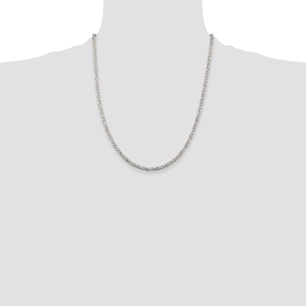 Sterling Silver 2.5mm Byzantine Chain (QBZ060-22)