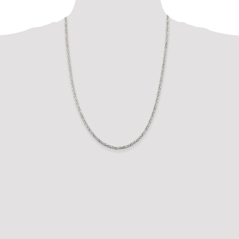 Sterling Silver 2.5mm Byzantine Chain (QBZ060-24)