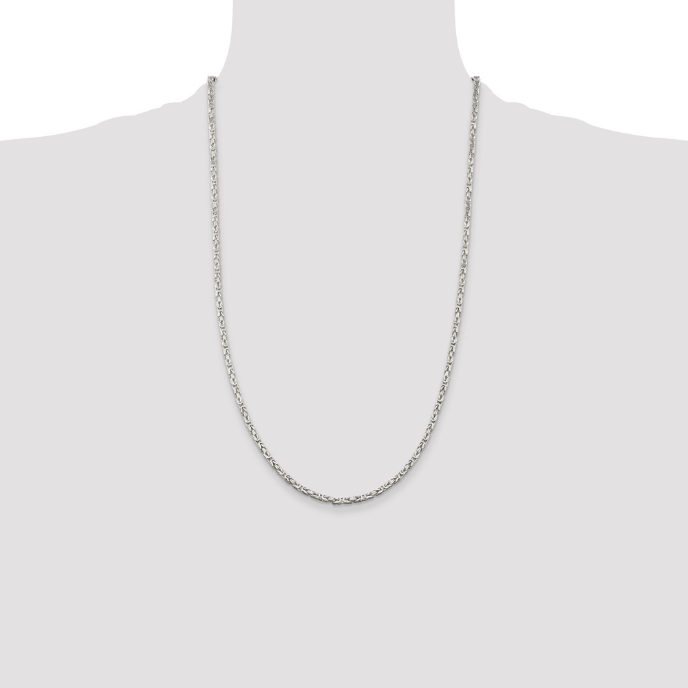 Sterling Silver 2.5mm Byzantine Chain (QBZ060-26)