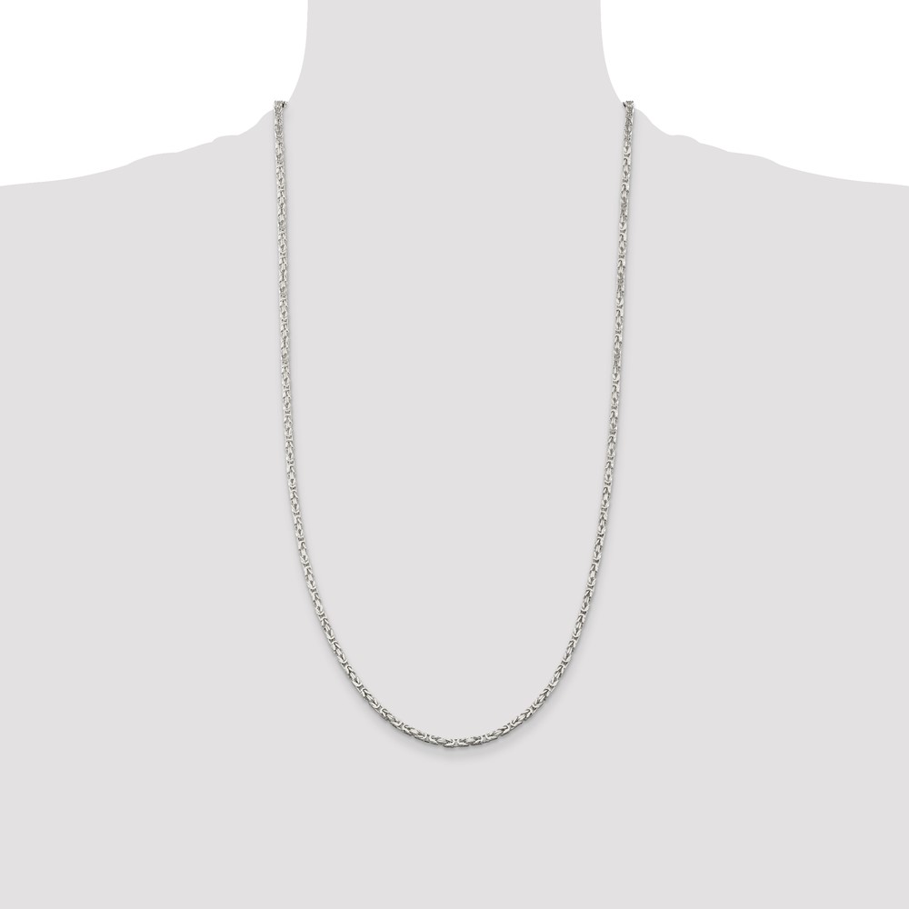 Sterling Silver 2.5mm Byzantine Chain (QBZ060-28)