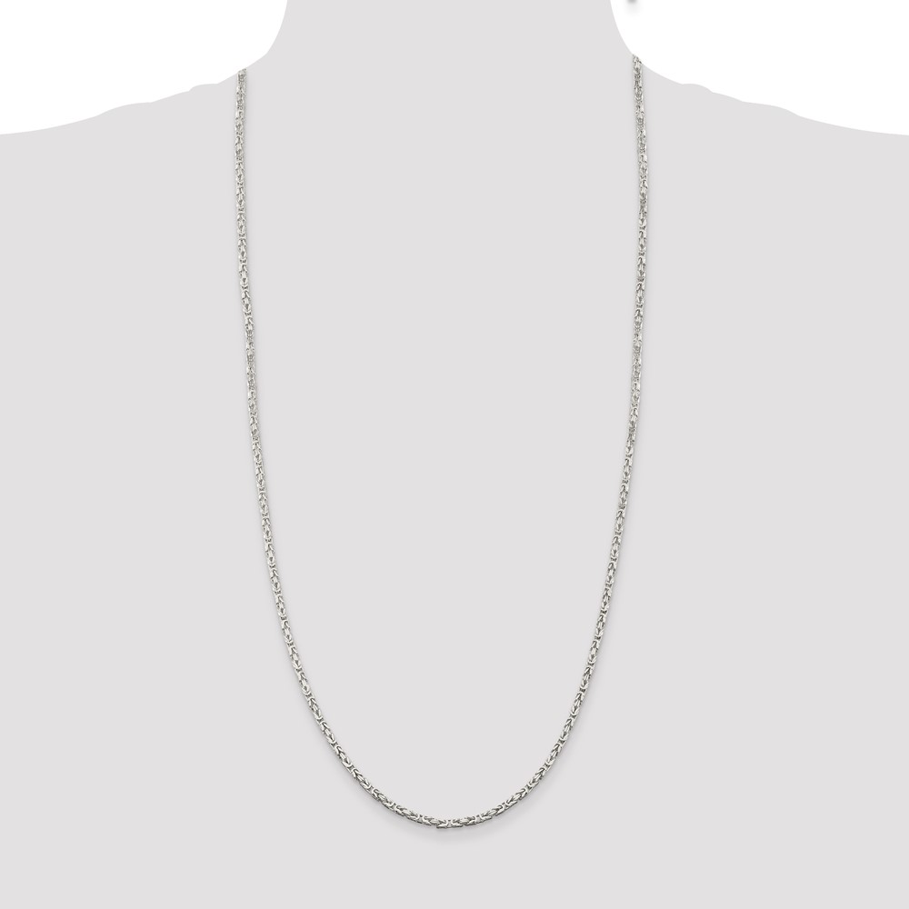 Sterling Silver 2.5mm Byzantine Chain (QBZ060-30)