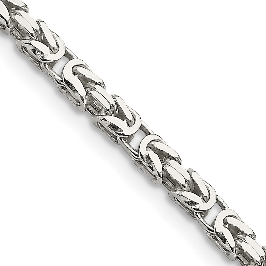 Sterling Silver 2.5mm Byzantine Chain (QBZ060-24)