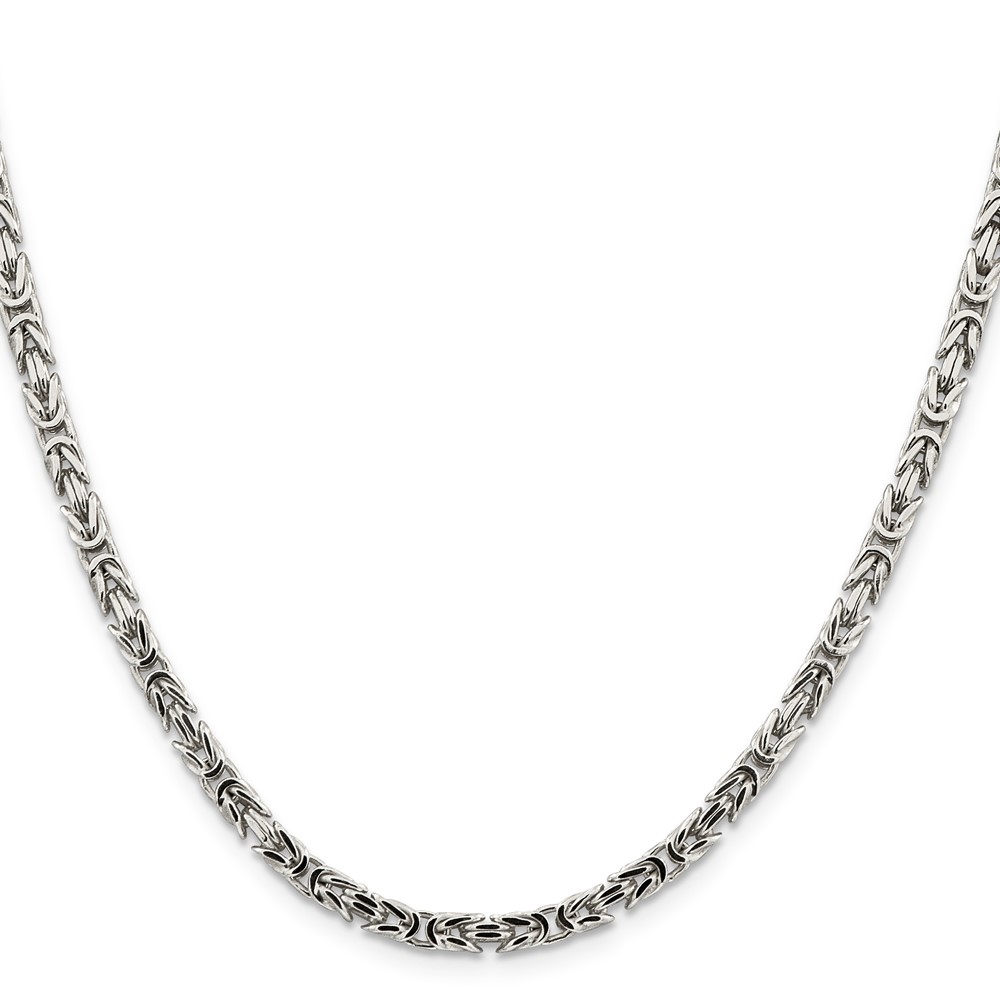 Sterling Silver 3.25mm Byzantine Chain (QBZ080-26)