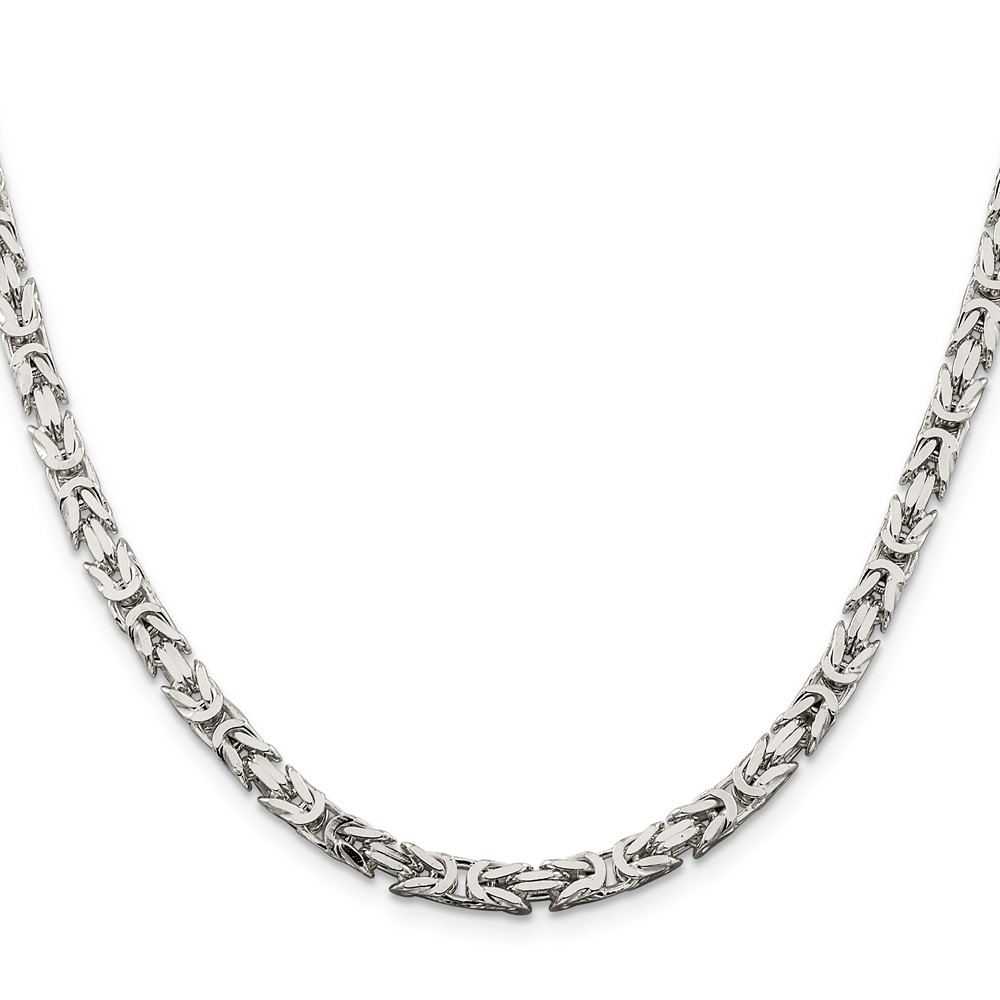 Sterling Silver 4.25mm Byzantine Chain (QBZ100-26)