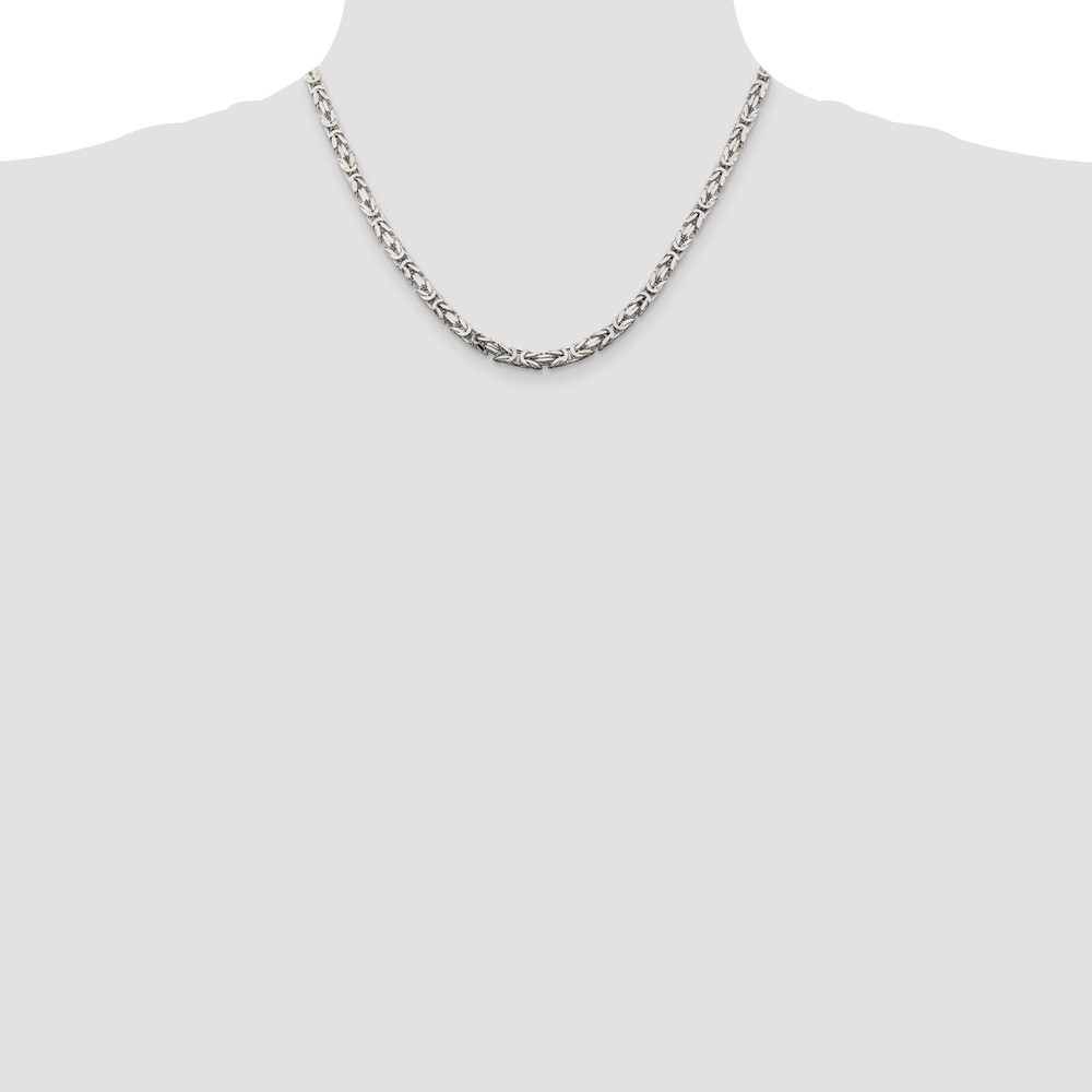 Sterling Silver 4.25mm Byzantine Chain (QBZ100-18)