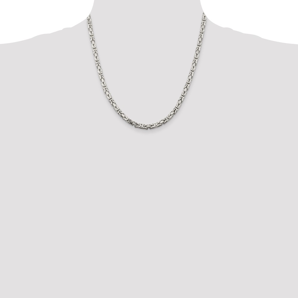 Sterling Silver 4.25mm Byzantine Chain (QBZ100-20)