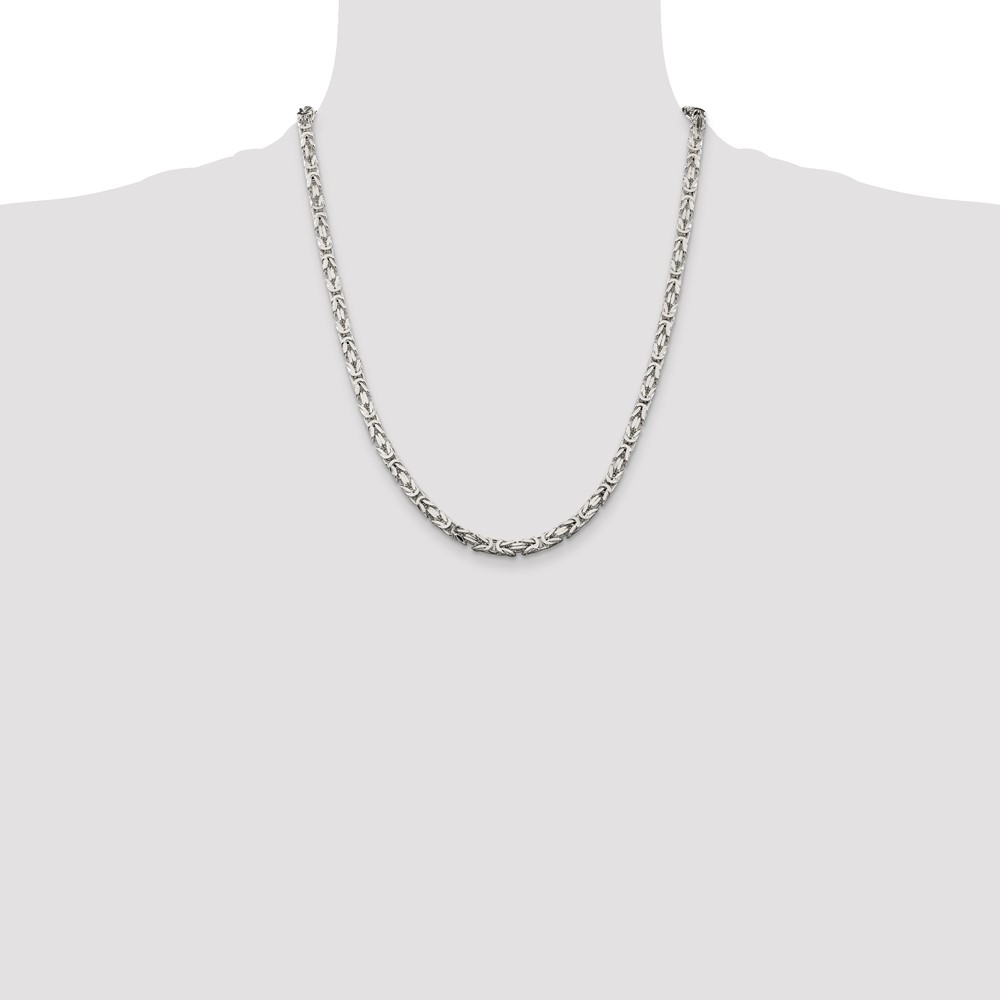 Sterling Silver 4.25mm Byzantine Chain (QBZ100-22)