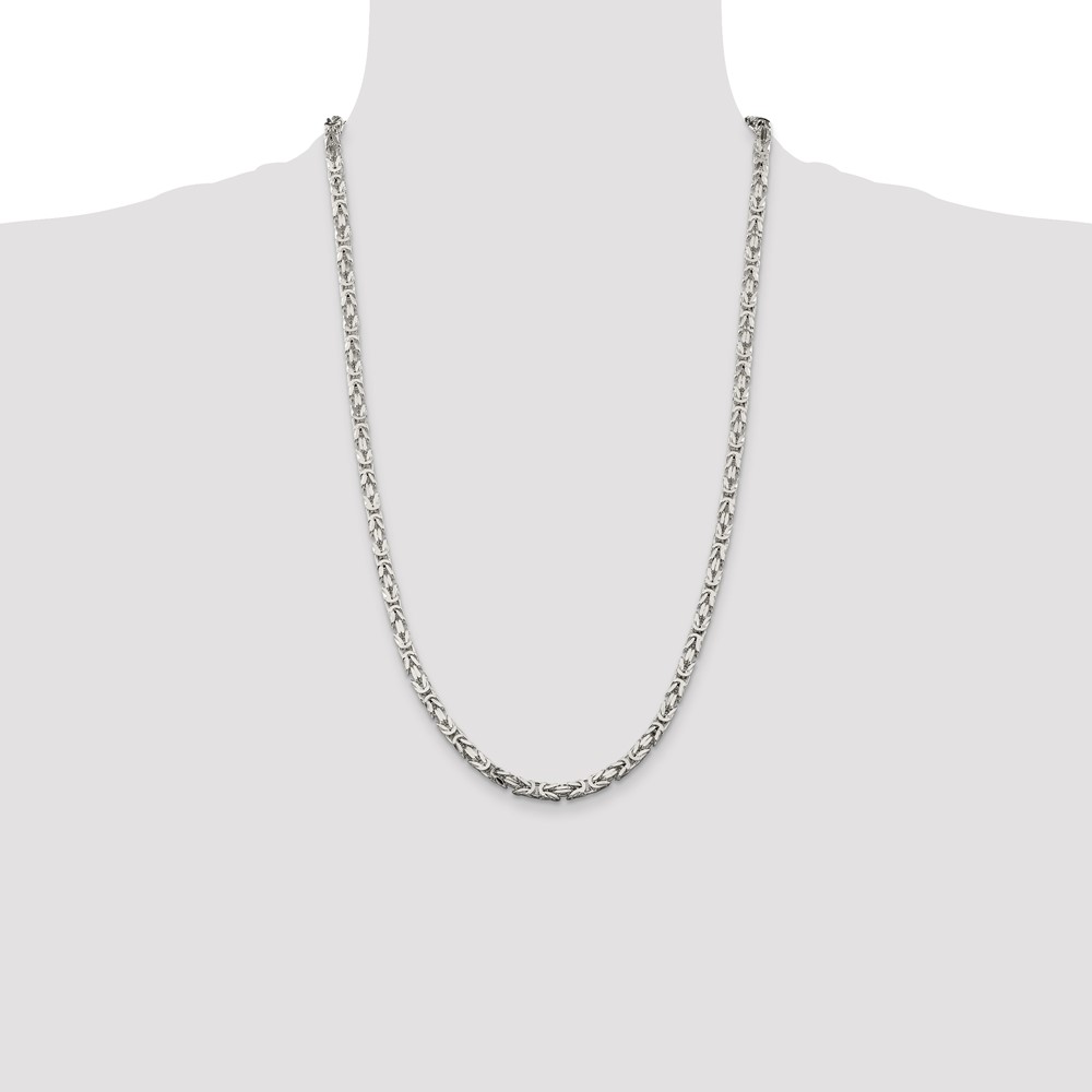 Sterling Silver 4.25mm Byzantine Chain (QBZ100-26)