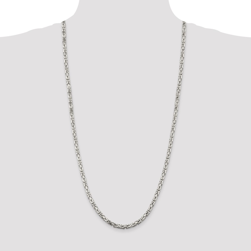 Sterling Silver 4.25mm Byzantine Chain (QBZ100-30)