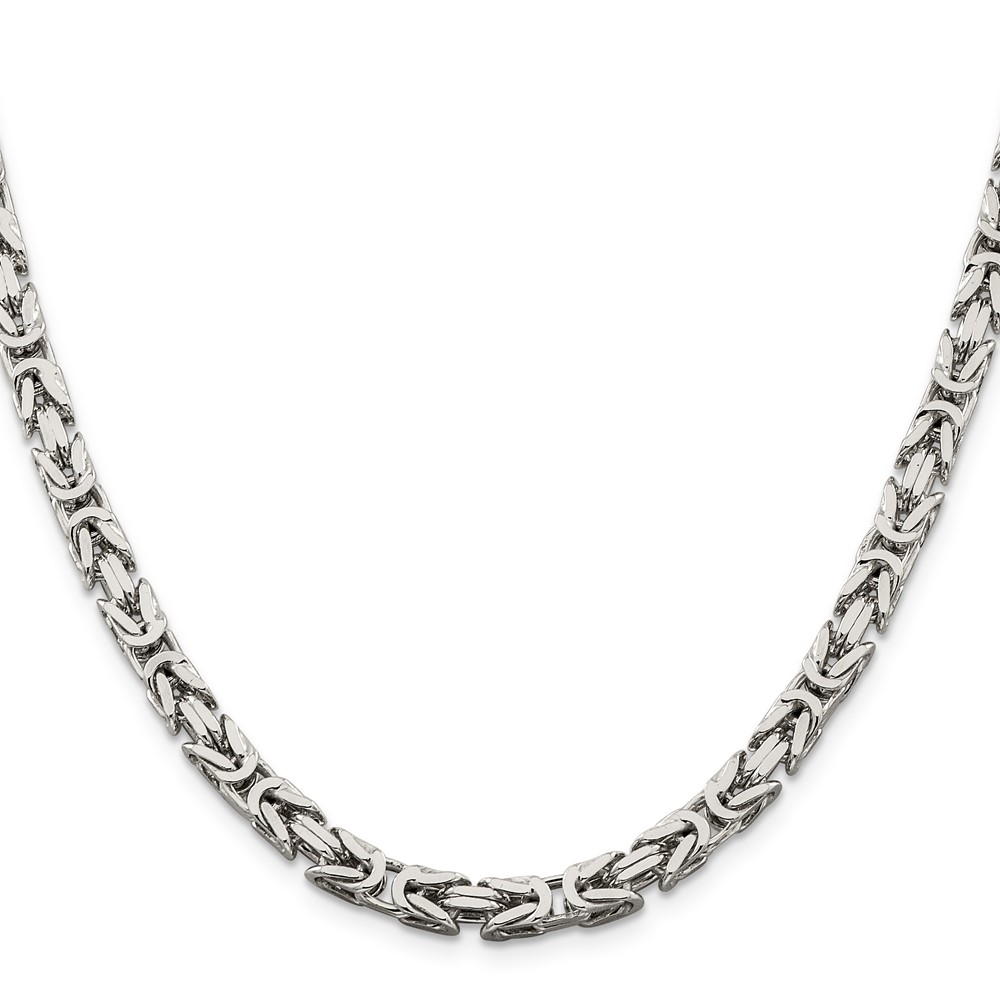 Sterling Silver 5mm Byzantine Chain (QBZ120-26)
