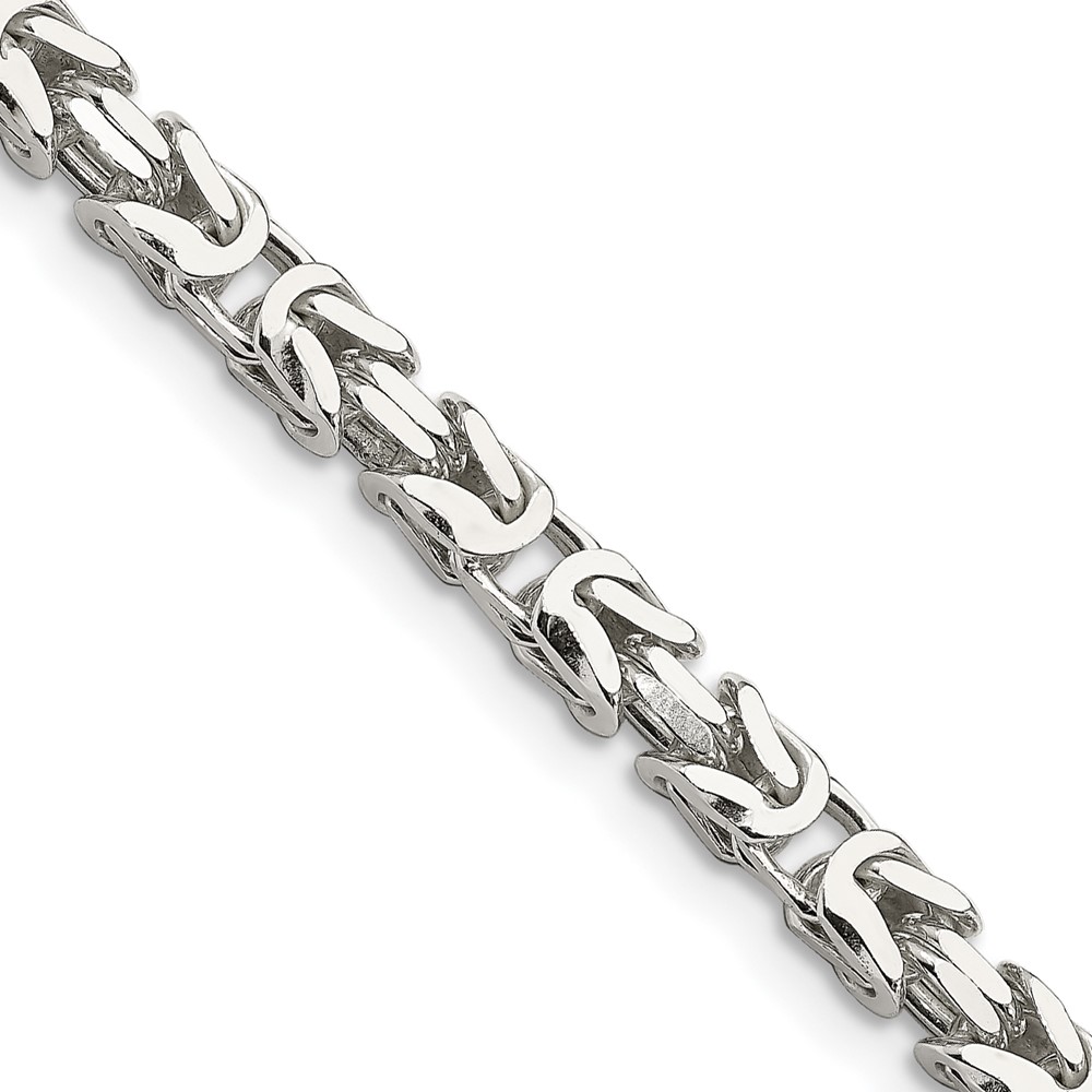 Sterling Silver 5mm Byzantine Chain (QBZ120-20)