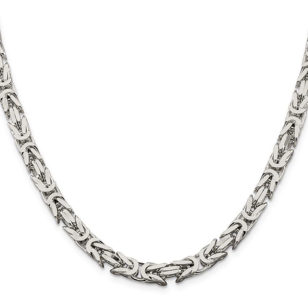 Sterling Silver 6mm Byzantine Chain (QBZ150-20)