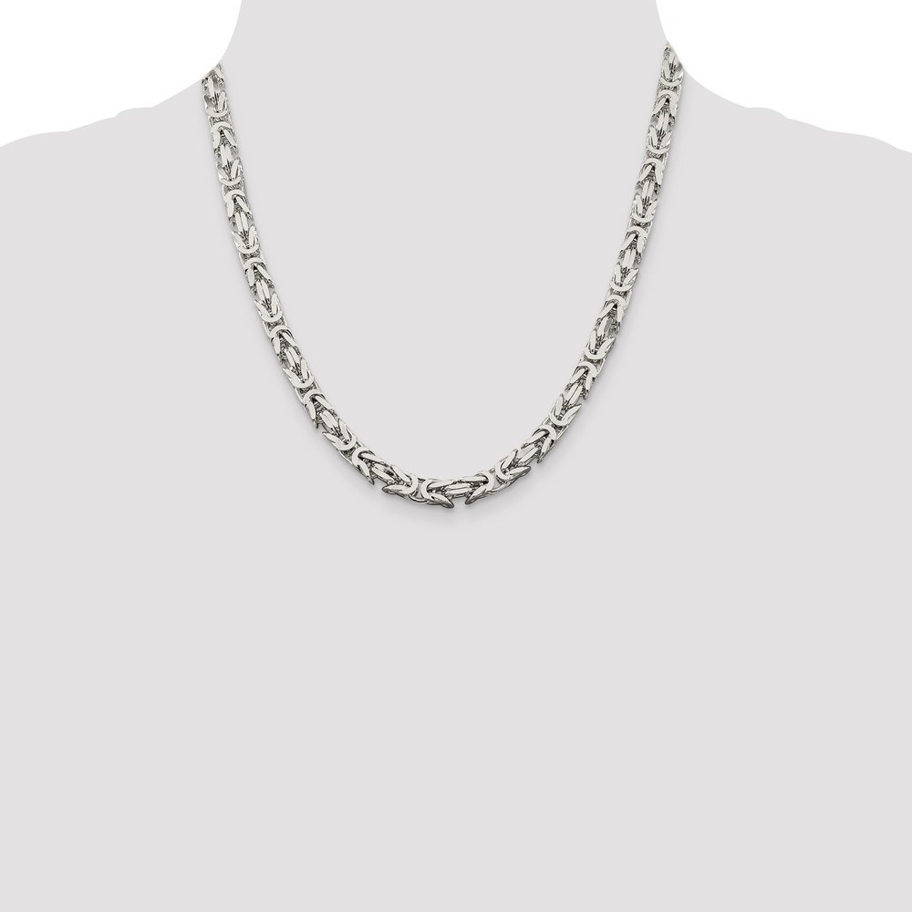 Sterling Silver 6mm Byzantine Chain (QBZ150-20)
