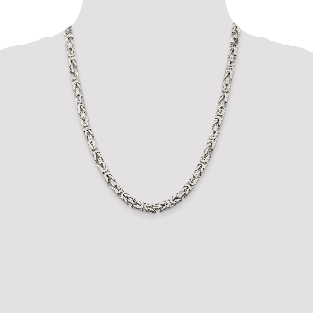 Sterling Silver 6mm Byzantine Chain (QBZ150-22)