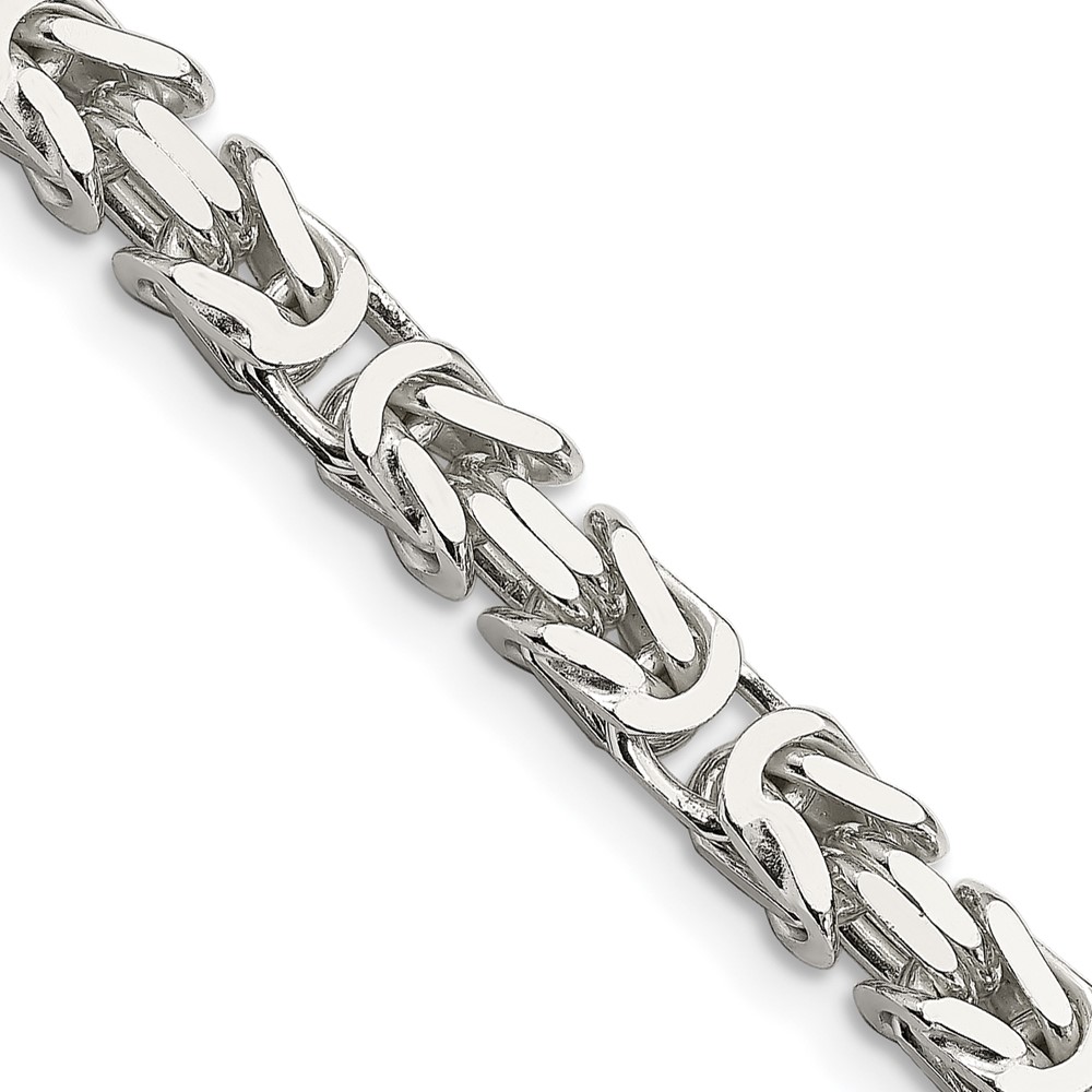 Sterling Silver 6mm Byzantine Chain (QBZ150-24)