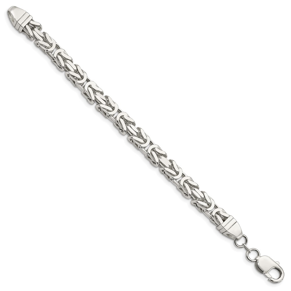 Sterling Silver 7.5mm Byzantine Chain (QBZ180-9)