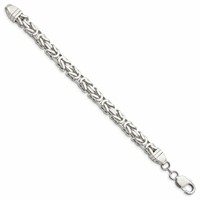 Sterling Silver 7.5mm Byzantine Chain view 2