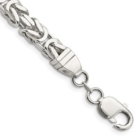 Sterling Silver 7.5mm Byzantine Chain view 1