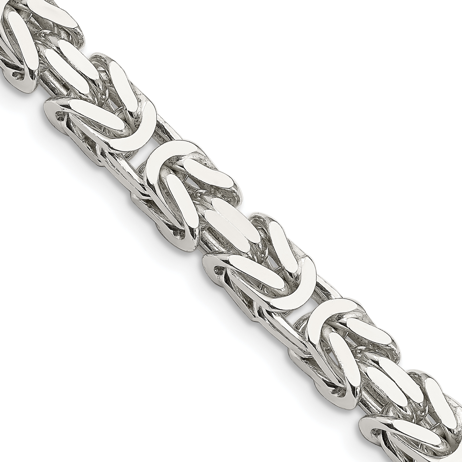 Sterling Silver 7.5mm Byzantine Chain (QBZ180-22)