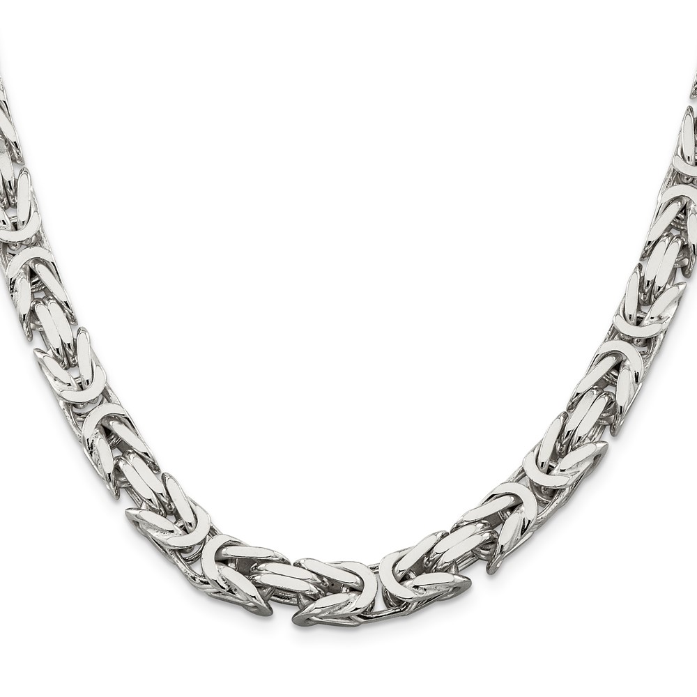 Sterling Silver 8.25mm Byzantine Chain (QBZ200-22)