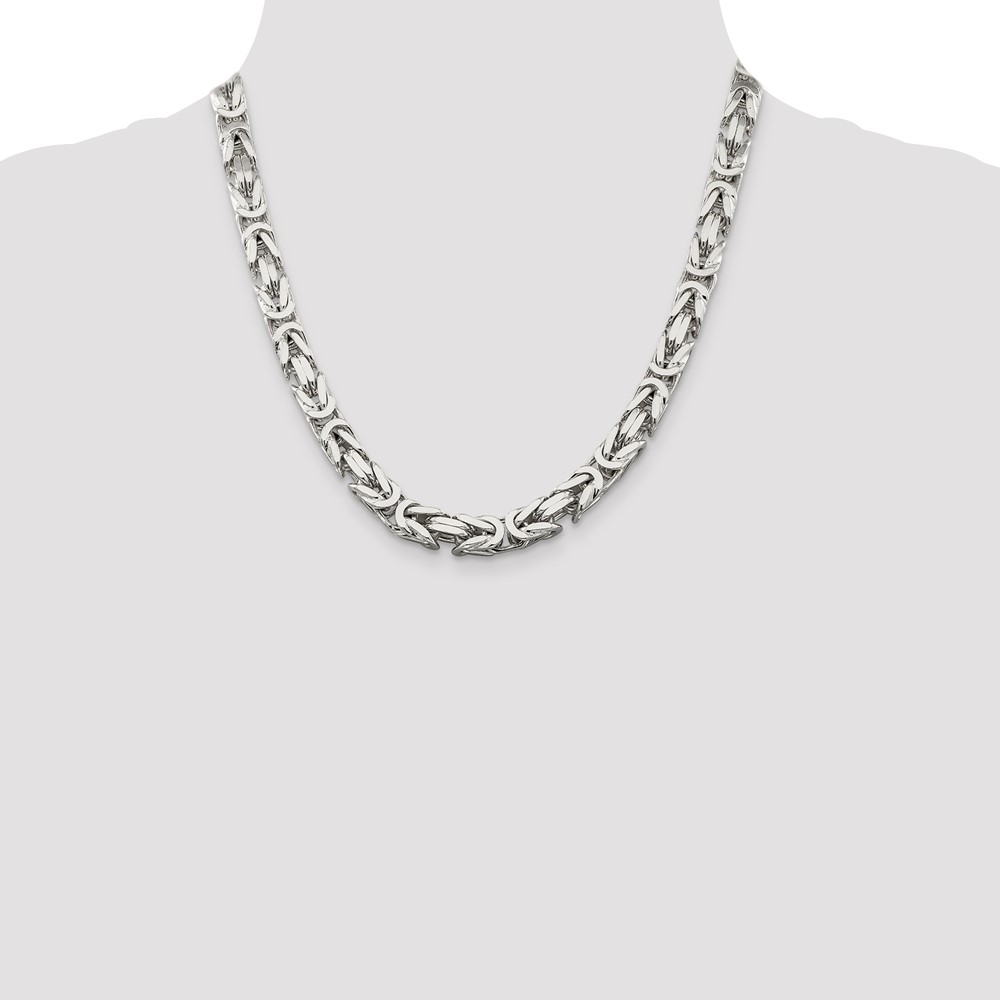 Sterling Silver 8.25mm Byzantine Chain (QBZ200-20)