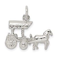Sterling Silver Horse & Carriage Charm view 3