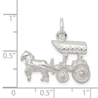 Sterling Silver Horse & Carriage Charm view 4