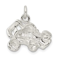 Sterling Silver Polished Race Car Charm view 3