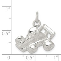 Sterling Silver Polished Race Car Charm view 4