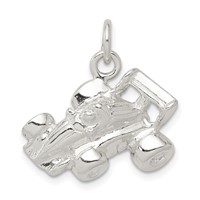 Sterling Silver Polished Race Car Charm view 1