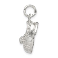 Sterling Silver Polished 3-D Baby Shoe Charm view 2