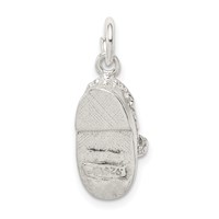 Sterling Silver Polished 3-D Baby Shoe Charm view 4