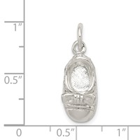 Sterling Silver Polished 3-D Baby Shoe Charm view 3