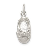 Sterling Silver Polished 3-D Baby Shoe Charm view 1