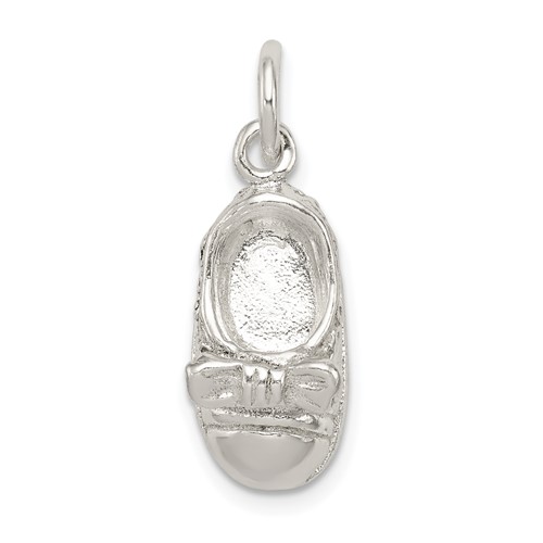 Sterling Silver Polished 3-D Baby Shoe Charm